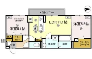 コンフォリア木太【103号室】の間取り