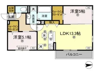 コンフォリア木太【105号室】の間取り