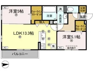 コンフォリア木太【201号室】の間取り