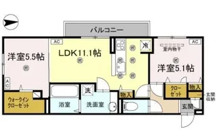 コンフォリア木太【202号室】の間取り
