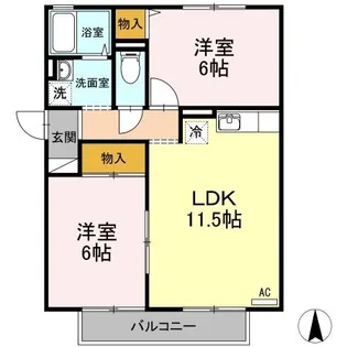 コートビレジ屋島【201号室】の間取り