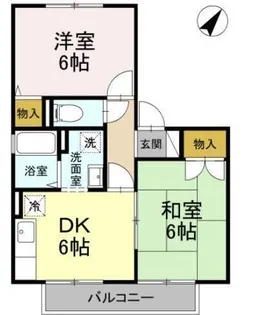 サニーハイム B棟【203号室】の間取り