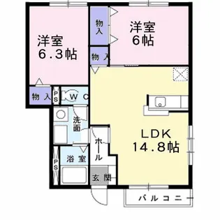 メゾン若葉 A【103号室】の間取り