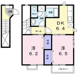 アンソレイエ A【201号室】の間取り