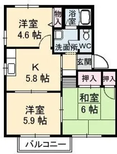 ガーデンパレスA棟【202号室】の間取り