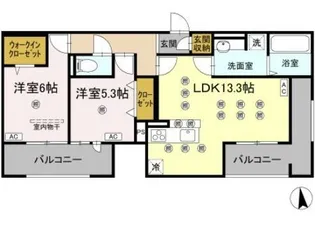 ギムレットB【301号室】の間取り