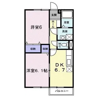 アメニティハイツカワシマC【102号室】の間取り