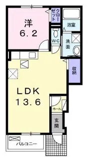 エム グランツ B【101号室】の間取り