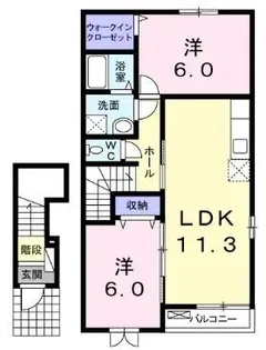 プリムローズ ノユル【204号室】の間取り