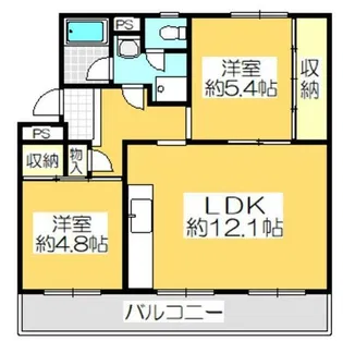 ヴィラナリー屋島6号棟【504号室】の間取り