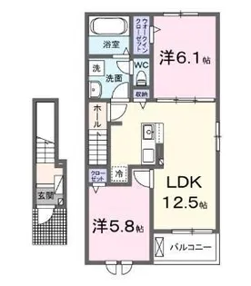 ニューライズ都【202号室】の間取り