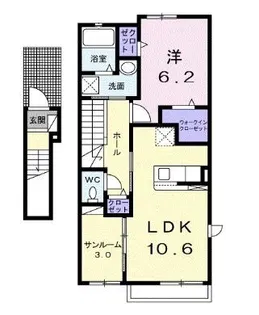 シエロガーデン観音寺 C【201号室】の間取り