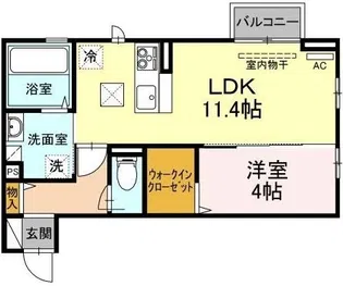 NAGOMI【203号室】の間取り