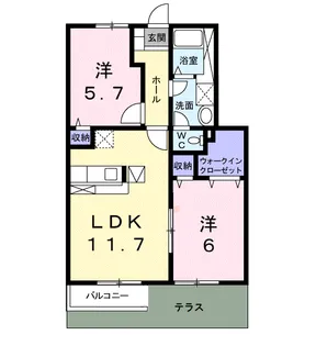 カーサ プリンス【102号室】の間取り