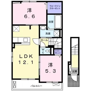 アンフィニ ボヌール【201号室】の間取り