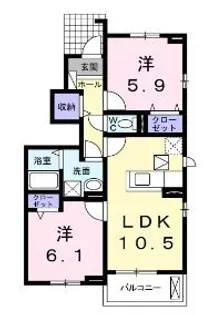 レジーナB【101号室】の間取り