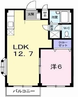 エルディム六万寺【106号室】の間取り