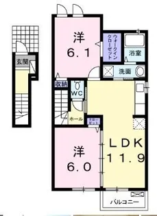 ピュアⅡ【201号室】の間取り