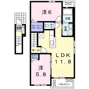 ティファニーⅠ【201号室】の間取り