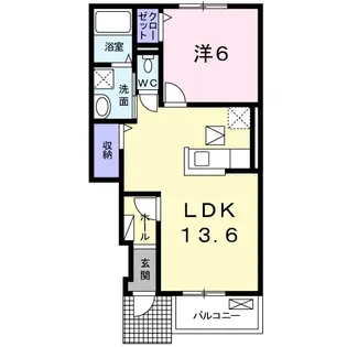 メゾンド セルド サンティエⅠ【102号室】の間取り