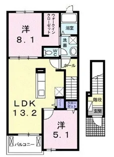アンダンテ イーストE【202号室】の間取り