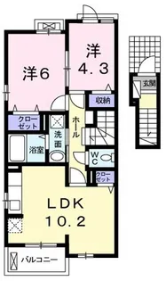 アメニティB【203号室】の間取り