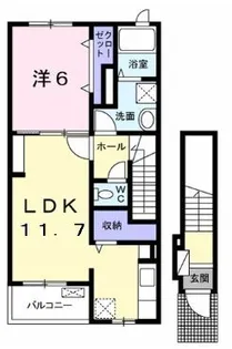 クラール木太B【202号室】の間取り