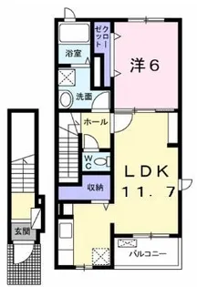 クラール仏生山B【205号室】の間取り