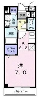 カーサ木太Ⅱ【202号室】の間取り