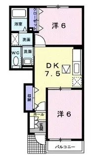 ウエストヒルズC【103号室】の間取り