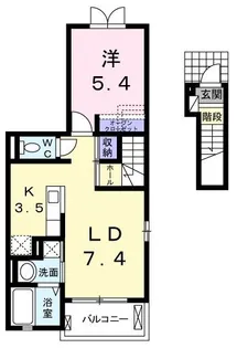 プランタン ソレイユ【201号室】の間取り