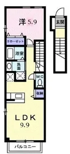 フルールM2【205号室】の間取り