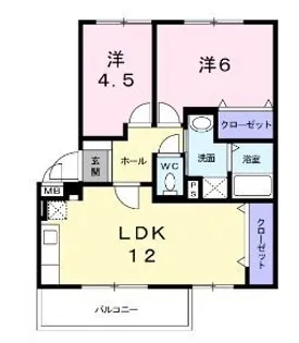 リヴィエール宮本Ⅱ【301号室】の間取り
