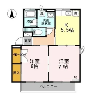 クレストヤマA【3号室】の間取り