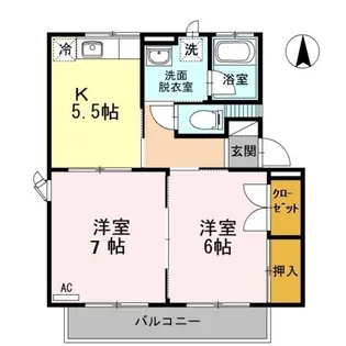 クレストヤマA【5号室】の間取り