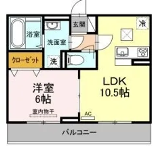 モンレーヴ【103号室】の間取り