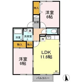セジュール松縄B棟【101号室】の間取り