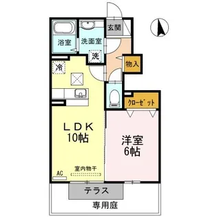 グランツ松島D【102号室】の間取り