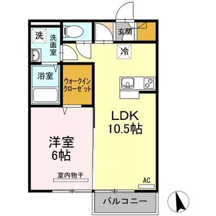 リビングタウン高松中央B棟【108号室】の間取り