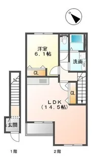 カーサ・フェリーチェ香西【203号室】の間取り
