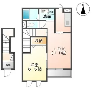 ハイブリッド高松Ⅱ【202号室】の間取り
