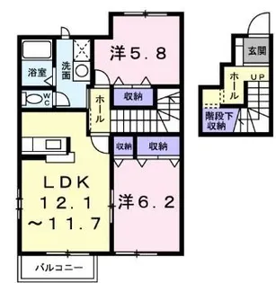 ひまわり B【202号室】の間取り