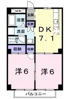 パルネット磯野【203号室】の間取り