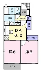 サン レミール D【102号室】の間取り