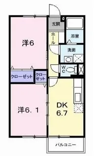スカイハイツ川井【102号室】の間取り