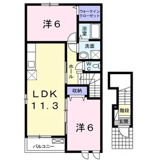 エアリーフィールドからたち【201号室】の間取り