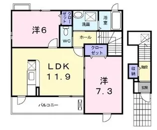 モーダフィオーレ A【201号室】の間取り