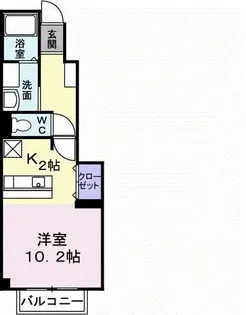 来夢1番館B【103号室】の間取り