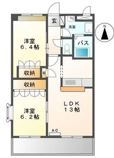 ローズグレイ パレス【205号室】の間取り
