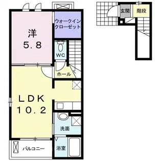 宇多津町新開アパート【202号室】の間取り